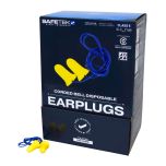 SAFETEK Premium Bell Disposable Earplugs - Class 5 27dB(A) - Corded, Box of 100 pr