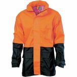 DNC 3877 190D Rain Jacket, Orange/Navy