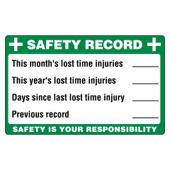 Safety Record Board, 800 x 600 Metal