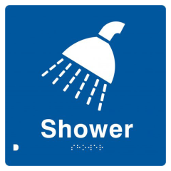 180x180mm - Braille - Blue PVC - Shower