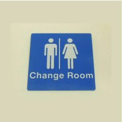 180x180mm - Braille - Blue PVC - Unisex Change Room