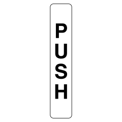 Push (Vertical), 200 x 50mm Self Adhesive (Pack/5)