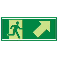 Running Man Picto, Arrow Up Right, 350 x 140mm Luminous Metal