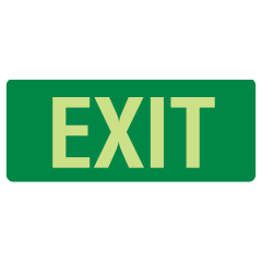 Exit, 350 x 140mm Luminous Metal