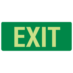 Exit, 350 x 140mm Luminous Self Adhesive