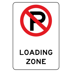 No Parking Loading Zone, 400 x 300mm Metal