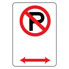 No Parking Symbol, Any Time, 400 x 300mm Metal