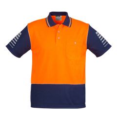 Syzmik ZH236 Mens Zone Polo, Orange/Navy