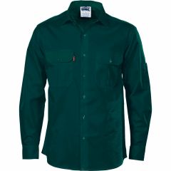 DNC 3208 155gsm Lightweight Cotton Drill Shirt, Long Sleeve, Bottle