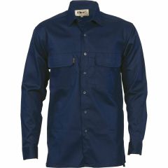 DNC 3224 155gsm Three Way Cool Breeze Cotton Shirt, Long Sleeve, Navy