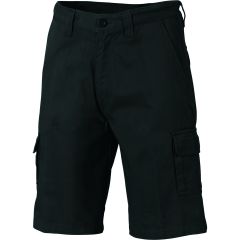 DNC 3302 311gsm Cotton Drill Cargo Shorts, Black