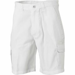 DNC 3302 311gsm Cotton Drill Cargo Shorts, White