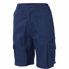 DNC 3308 311gsm Ladies Cotton Drill Cargo Shorts, Navy