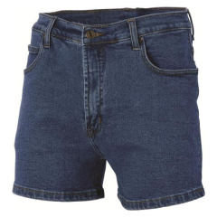 DNC 3309 13.75oz Mens Stretch Denim Shorts, Blue