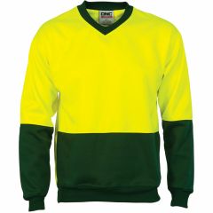 DNC 3822 300gsm V-Neck Polyester Sloppy Joe Sweater, Yellow/Bottle