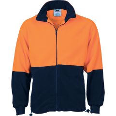 DNC 3827 Full Zip Polar Fleece Jacket, Orange/Navy