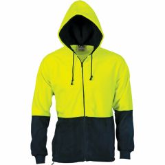 DNC 3927 Full Zip Polar Fleece Hoodie, Yellow/Navy