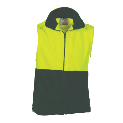 DNC 3828 Full Zip Polar Fleece Vest, Yellow/Bottle