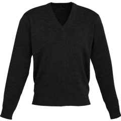 Biz Collection WP6008 Mens Woolmix V Neck Pullover, Black