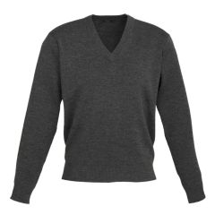 Biz Collection WP6008 Mens Woolmix V Neck Pullover, Charcoal