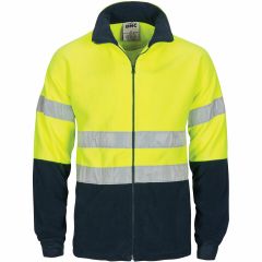 DNC 3830 Hoop Reflective Full Zip Polar Fleece, Yellow/Navy