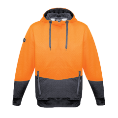 Syzmik ZT477 Unisex TextuRed Jacquard Hoodie, Orange/Charcoal