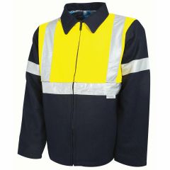 Guardian BI78008YN 21oz Hi Vis Hoop Reflective Bluey Jacket, Yellow/Navy