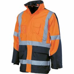 DNC 3998 200D X Reflective 6 in 1 Polyester Jacket, Orange/Navy