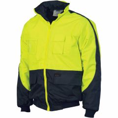 DNC 3991 200D Contrast Polyester Bomber Jacket, Yellow/Navy