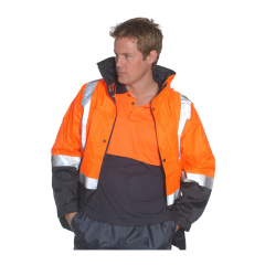 Huski Transit 3/4 Length Jacket, Orange/Navy