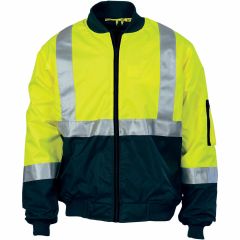 DNC 3762 200D Polyester H Reflective Bomber Jacket, Yellow/Navy