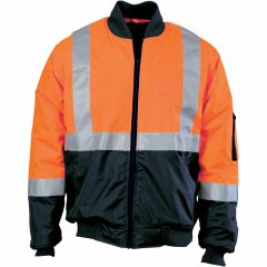 DNC 3762 200D Polyester H Reflective Bomber Jacket, Orange/Navy