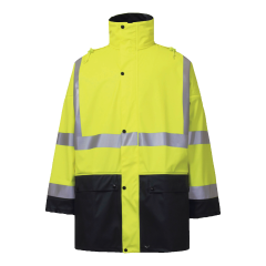 Rainbird Shelter Bio-Motion Reflective Stretch PU Rain Jacket, Yellow/Navy