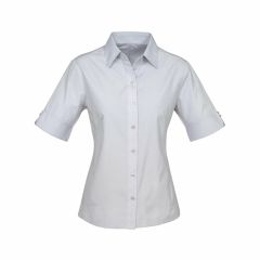 Biz Collection S29522 Ladies Ambassador Short Sleeve Shirt, Silver Grey