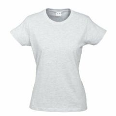 Biz Collection T10022 Ladies Ice Tee 185gsm, Snow Marle