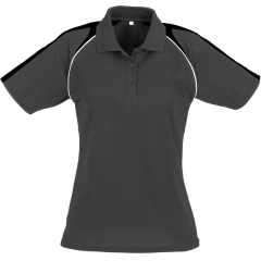 Biz Collection P225LS Ladies Triton Polo 170gsm, Ash/Black/White