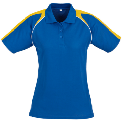 Biz Collection P225LS Ladies Triton Polo 170gsm, Royal/Gold/White