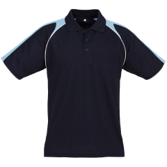 Biz Collection P225MS Mens Triton Polo 170gsm, Navy/Spring Blue/White