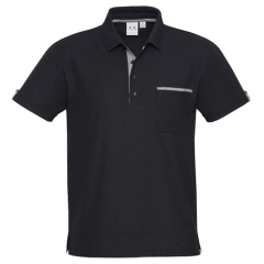 Biz Collection P305MS Mens Edge Polo, Black/Check