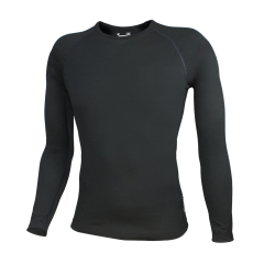 Wilderness Wear Mid 195gsm 100% Merino Thermal Crew Neck Top, Long Sleeve, Black