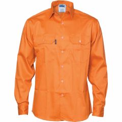 DNC 3402 Patron Saint F/R Cotton Drill Shirt, Orange, Long Sleeve