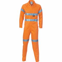 DNC 3427 Patron Saint F/R Hoop Refl. Cotton Drill  Coveralls, Orange