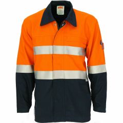 DNC 3458 Patron Saint F/R Hoop Refl. Cotton Drill Jacket, Orange/Navy