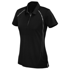 Biz Collection P604LS Ladies Cyber Polo, Black/Silver