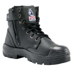 Steel Blue 332152 Argyle Zip Sider Lace Up Safety Boot, Black with Bumpcap