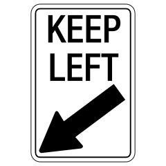 Keep Left, 600 x 450 Aluminium, Class 1 Reflective