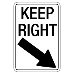 Keep Right, 600 x 450 Aluminium, Class 1 Reflective