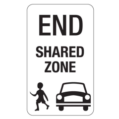 End Shared Zone, 450 x 750mm Aluminium Class 1 Reflective