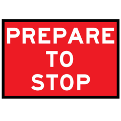 Prepare To Stop, 900 x 600mm Boxed Edge, Metal Class 1 Reflective