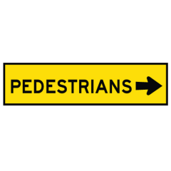 1200x300mm - Boxed Edge - Cl.1 - Pedestrians Right Arrow